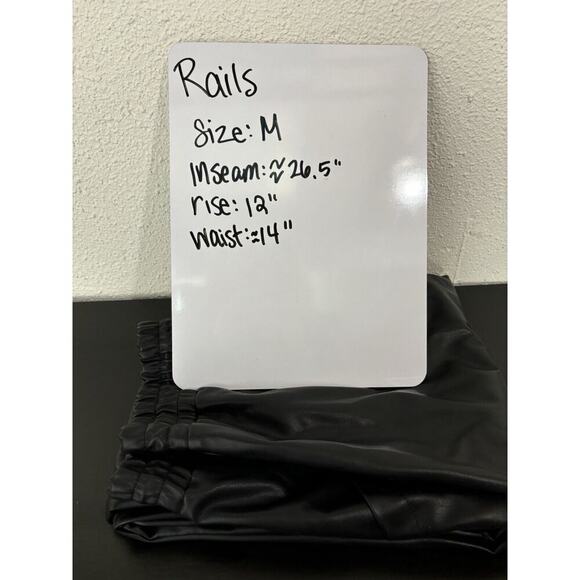 Rails Jayden Vegan Leather Elastic Waist High Rise Pants Womens Size Medium M - Picture 13 of 14